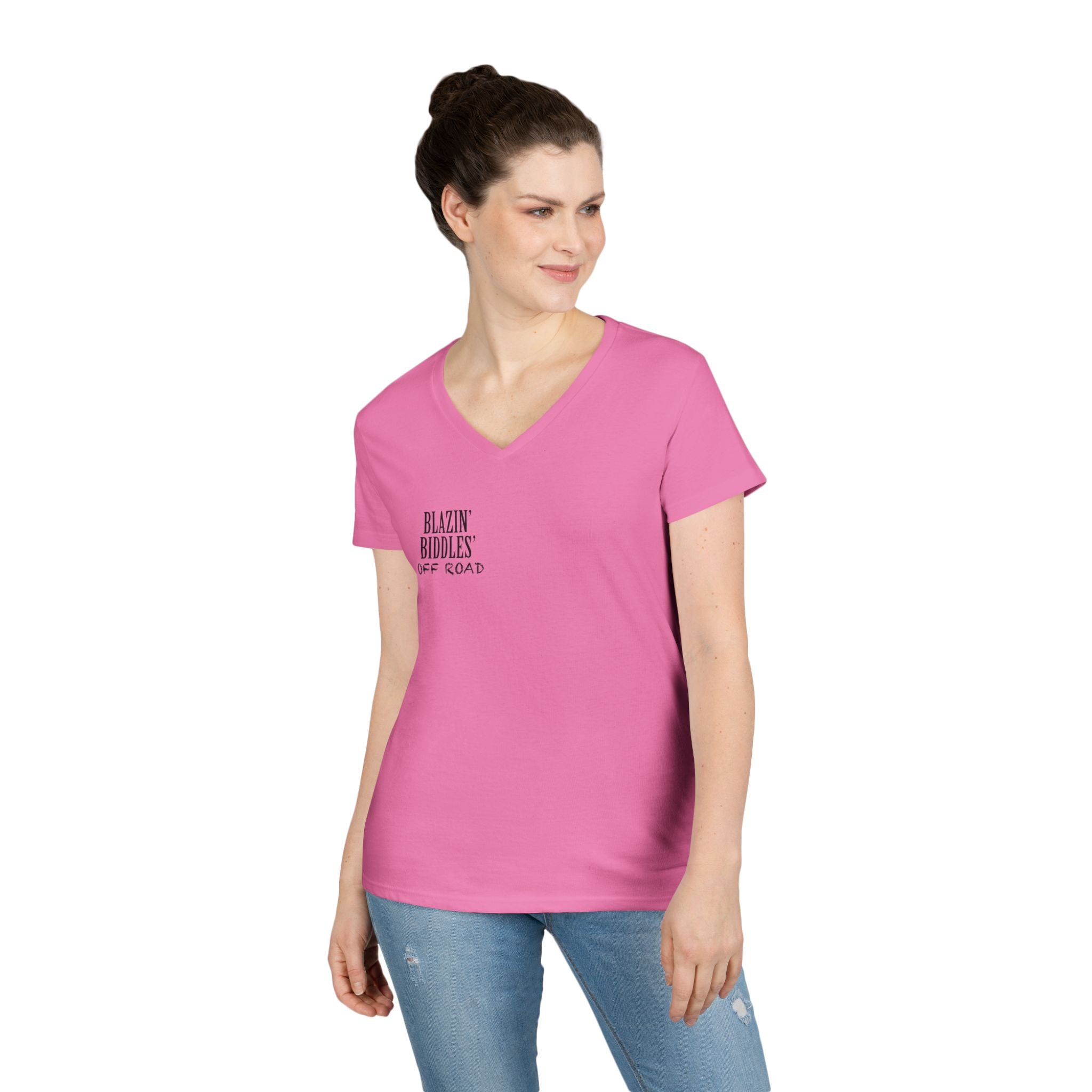 Blazin’ Biddles Off-Road LOGO Ladies V-Neck T-Shirt