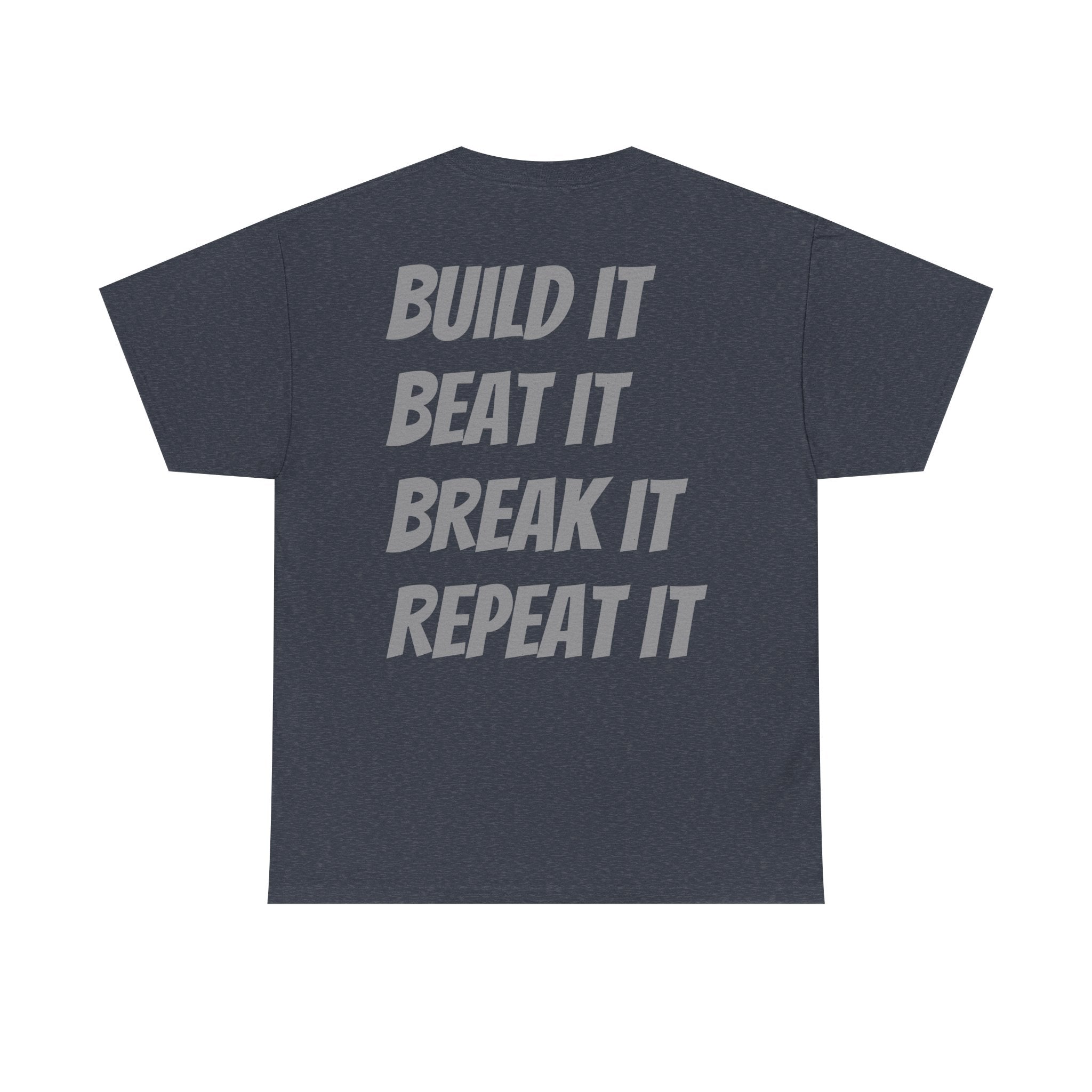 Blazin’ Biddles Off-Road “Build, Beat, Break, Repeat” DARK Motivational Tee – Unisex Heavy Cotton