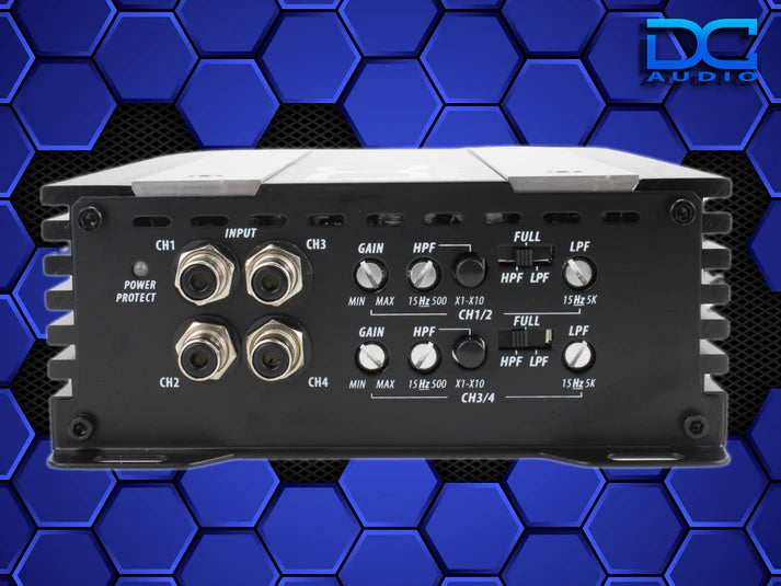 DC Audio PS-1200x4 Mini Full Range 4 Channel Class D Amplifier – 1,200W RMS
