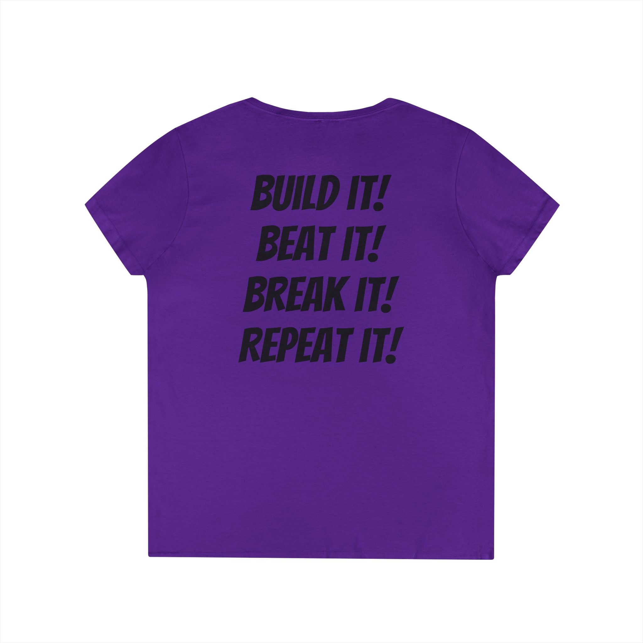 Blazin’ Biddles Off-Road “Build, Beat, Break, Repeat” Ladies V-Neck T-Shirt