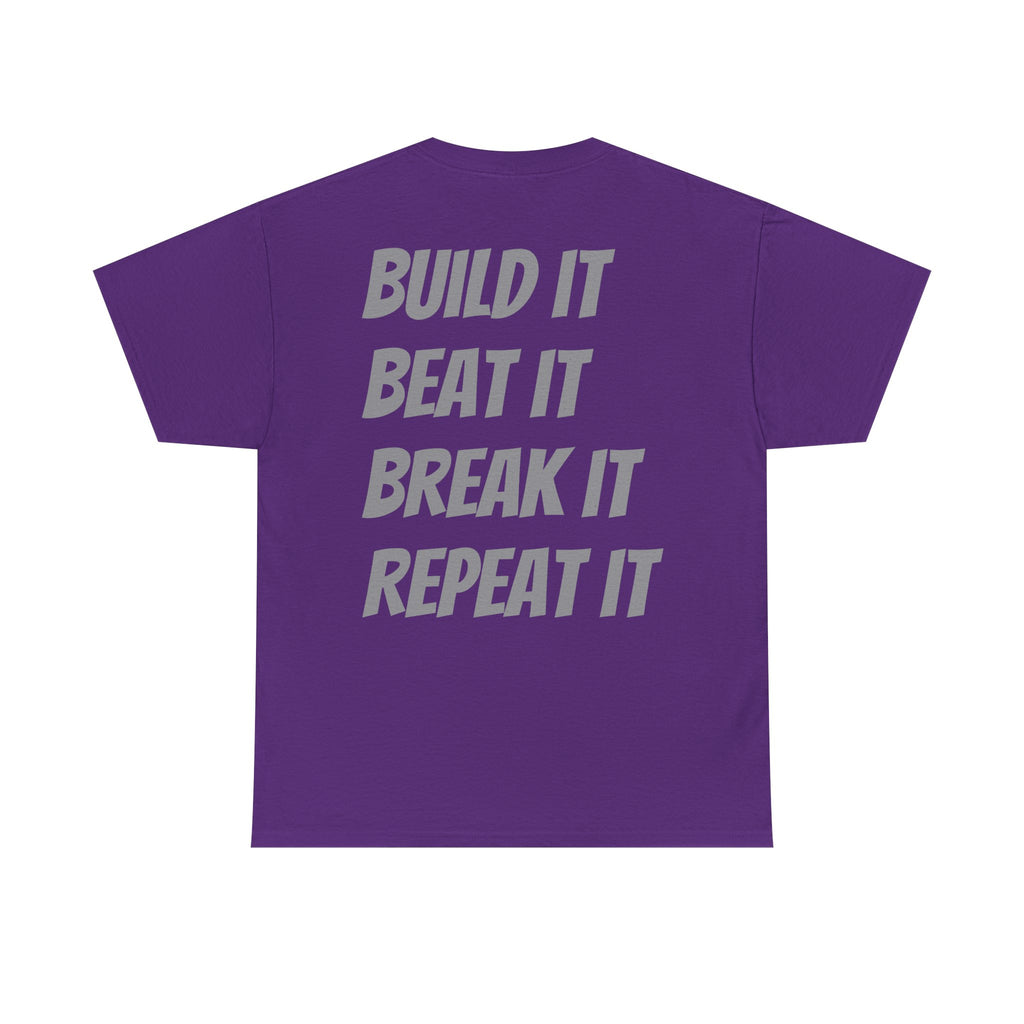 Blazin’ Biddles Off-Road “Build, Beat, Break, Repeat” DARK Motivational Tee – Unisex Heavy Cotton