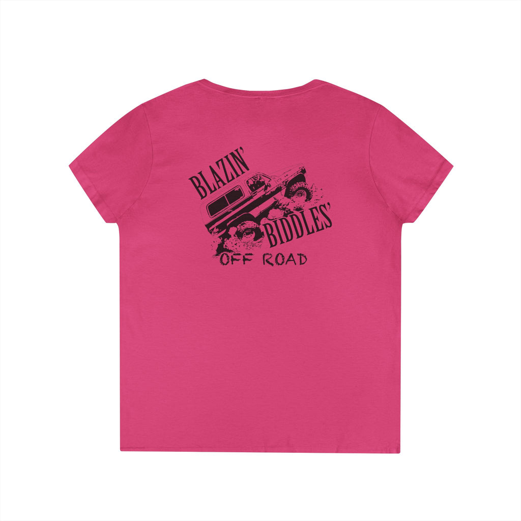 Blazin’ Biddles Off-Road LOGO Ladies V-Neck T-Shirt
