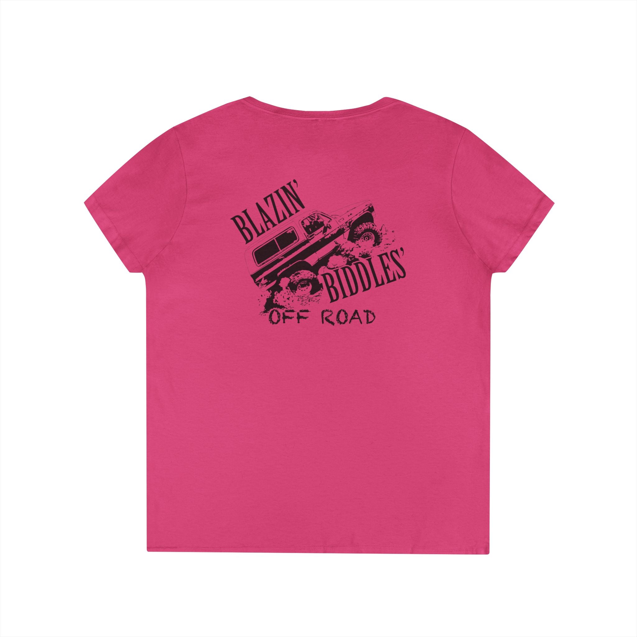 Blazin’ Biddles Off-Road LOGO Ladies V-Neck T-Shirt