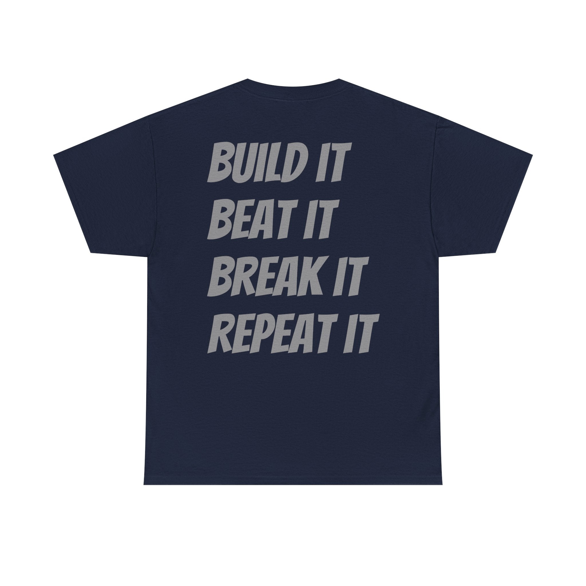 Blazin’ Biddles Off-Road “Build, Beat, Break, Repeat” DARK Motivational Tee – Unisex Heavy Cotton