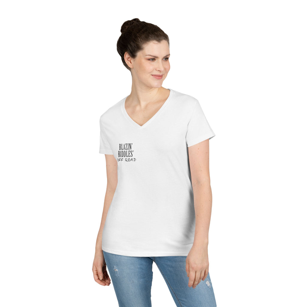 Blazin’ Biddles Off-Road LOGO Ladies V-Neck T-Shirt