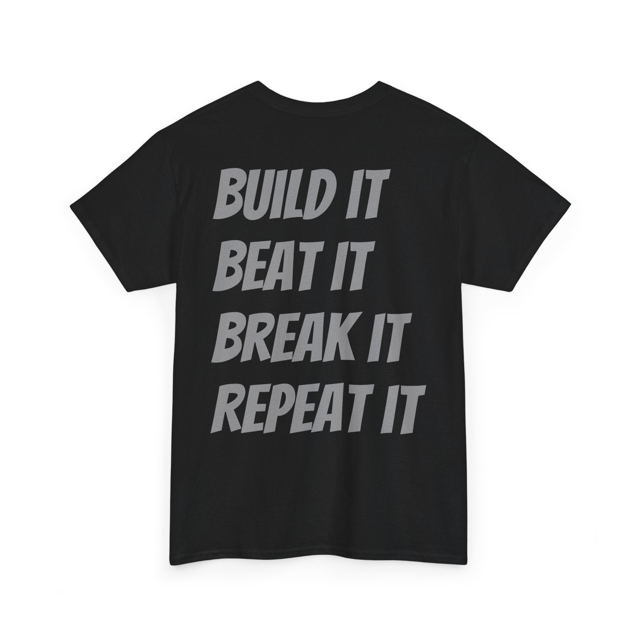 Blazin’ Biddles Off-Road “Build, Beat, Break, Repeat” DARK Motivational Tee – Unisex Heavy Cotton