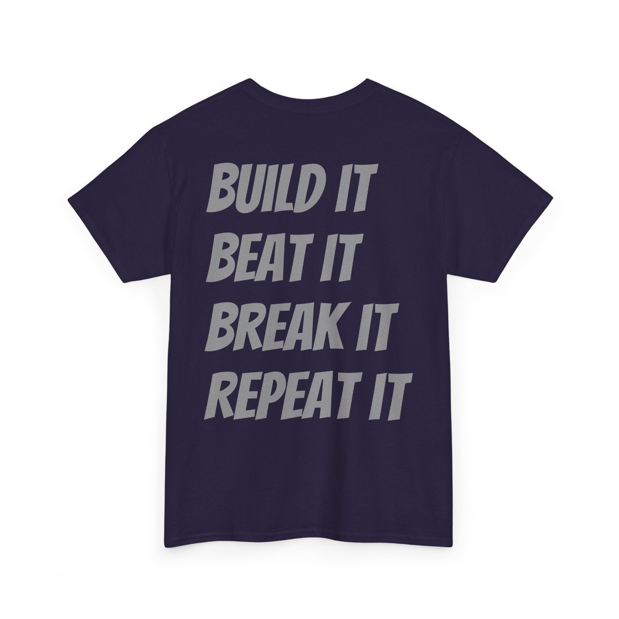 Blazin’ Biddles Off-Road “Build, Beat, Break, Repeat” DARK Motivational Tee – Unisex Heavy Cotton