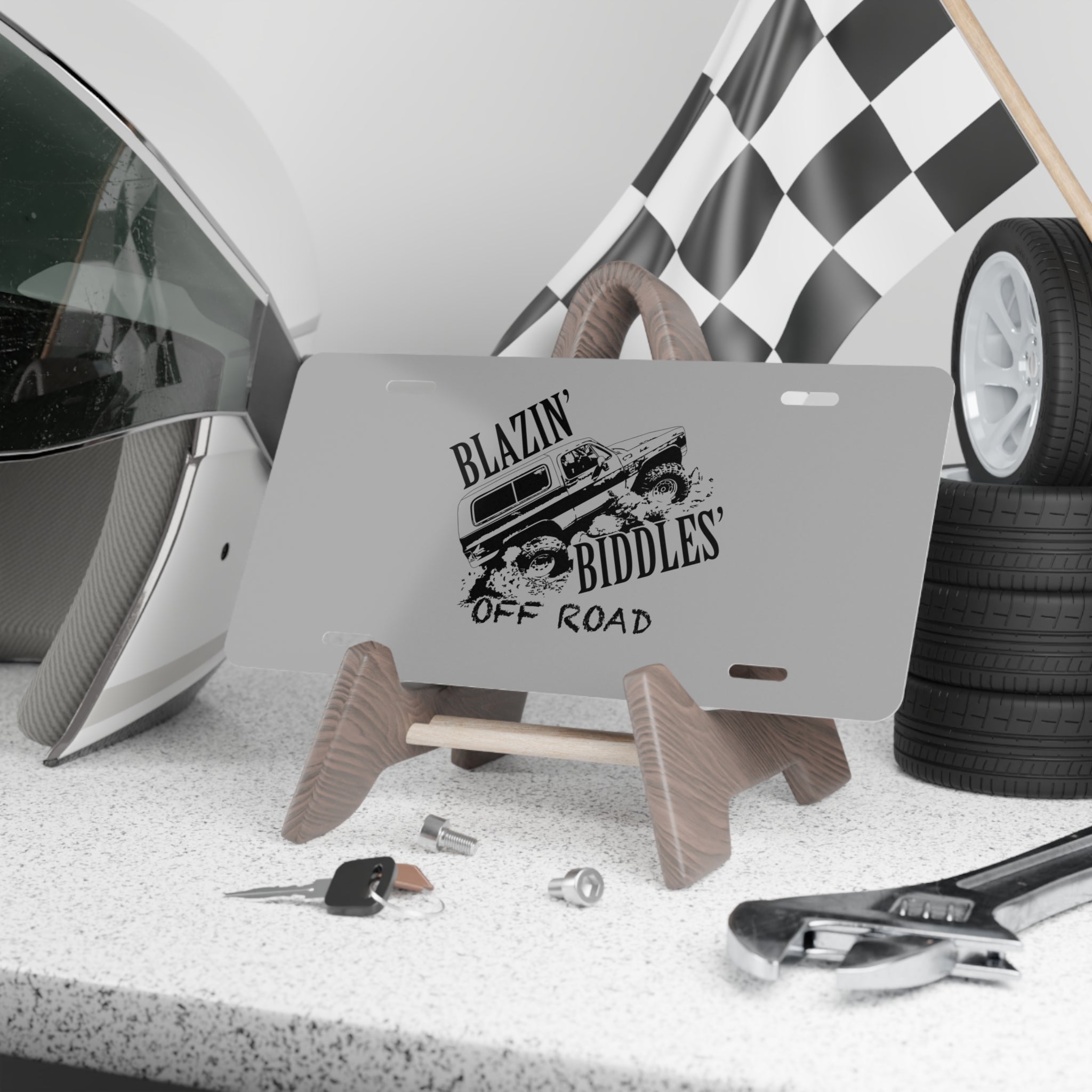 Custom Off-Road Vanity Plate – Personalized Aluminum License Plate for Trucks, Squarebodies & 4x4 Enthusiasts | Blazin’ Biddles Offroad