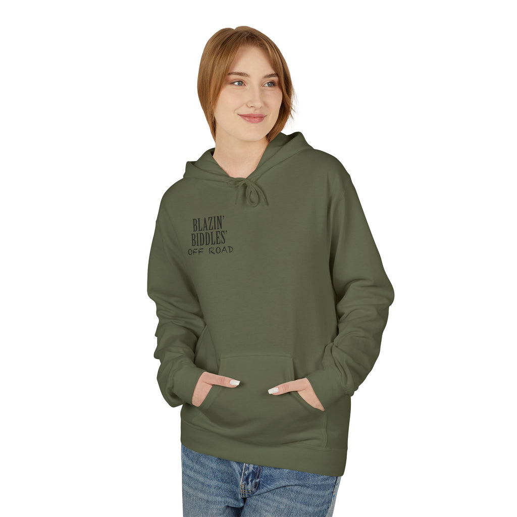 Blazin’ Biddles Off-Road Adventure Fleece Hoodie – Unisex Trail-Ready Warmth