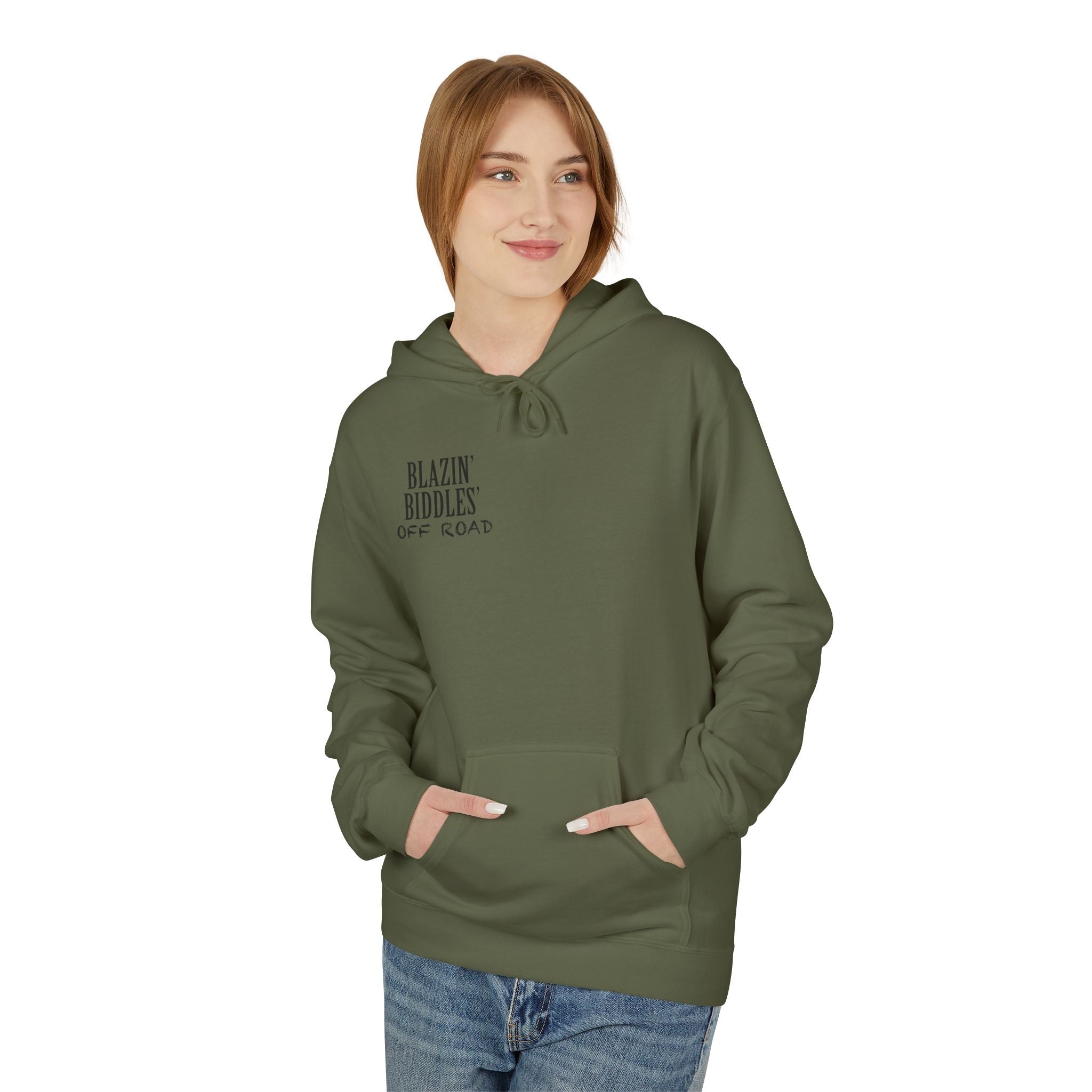 Blazin’ Biddles Off-Road Adventure Fleece Hoodie – Unisex Trail-Ready Warmth