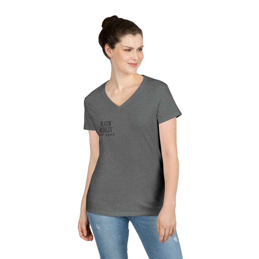 Blazin’ Biddles Off-Road LOGO Ladies V-Neck T-Shirt