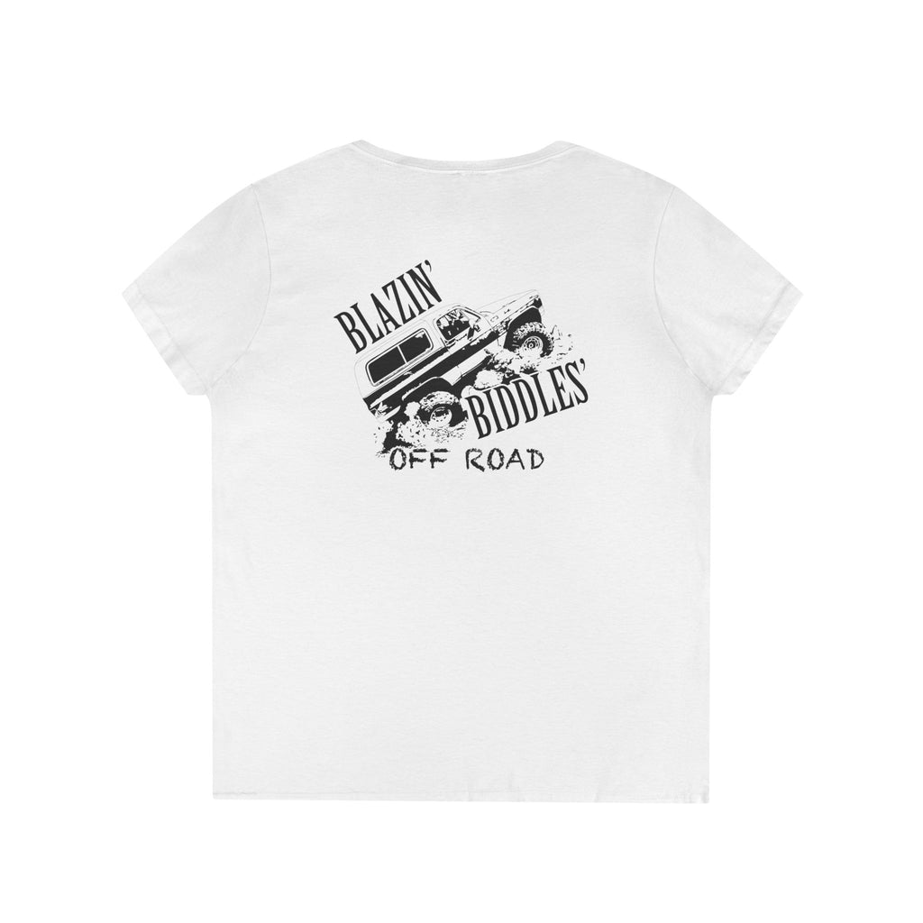 Blazin’ Biddles Off-Road LOGO Ladies V-Neck T-Shirt