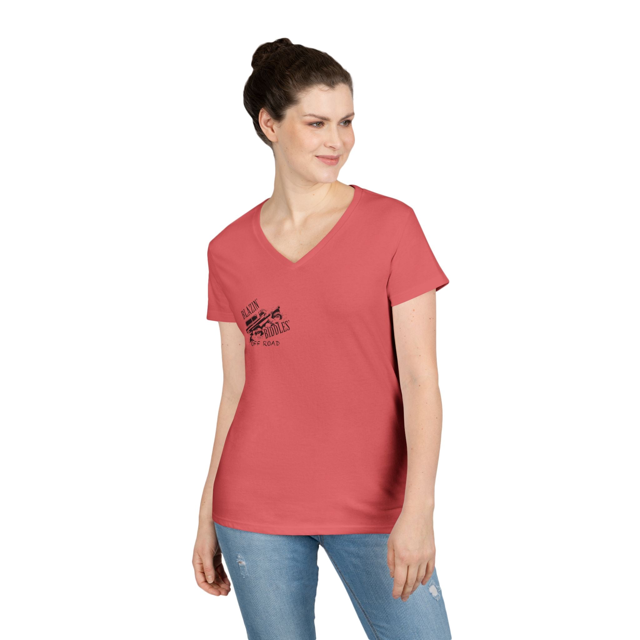 Blazin’ Biddles Off-Road “Build, Beat, Break, Repeat” Ladies V-Neck T-Shirt