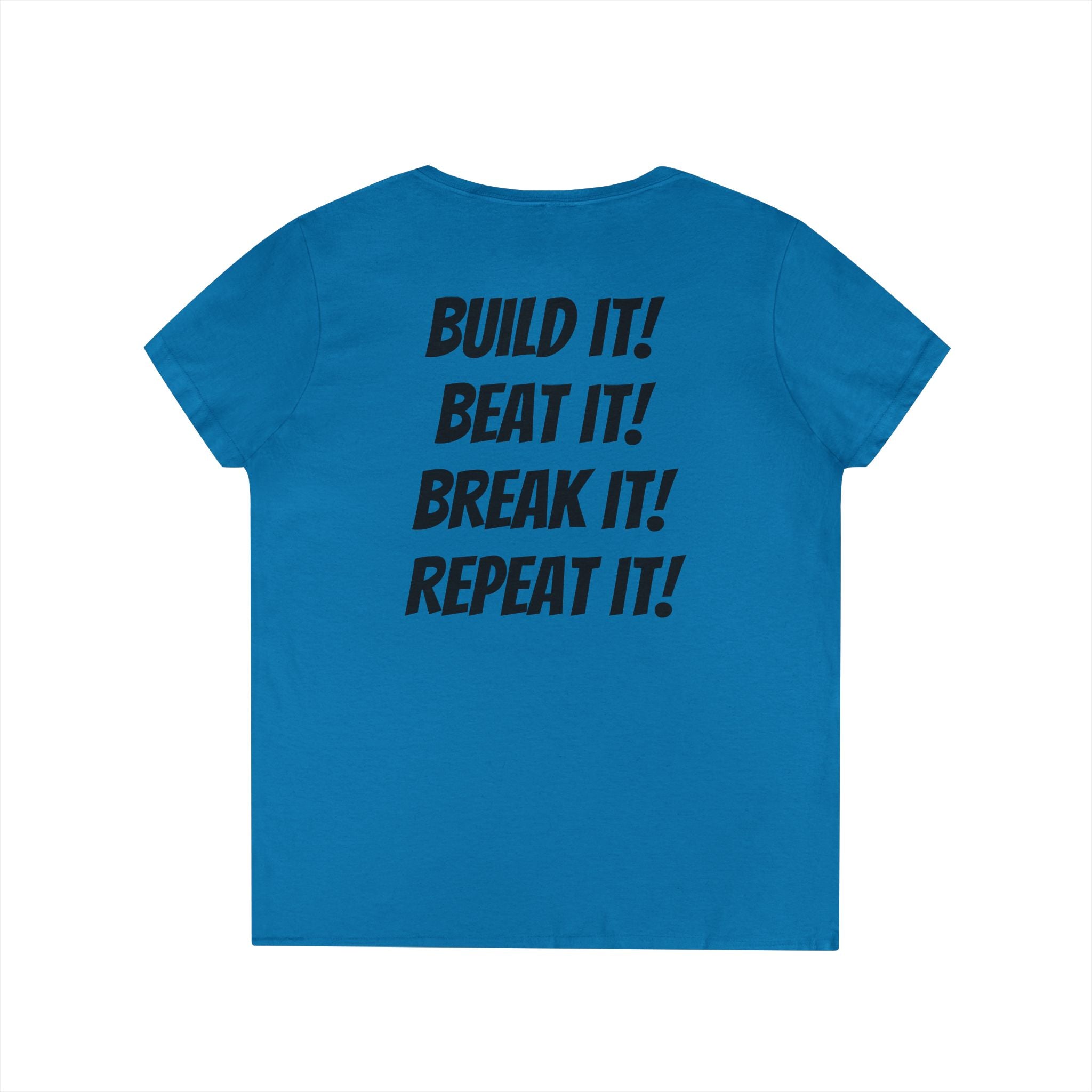 Blazin’ Biddles Off-Road “Build, Beat, Break, Repeat” Ladies V-Neck T-Shirt