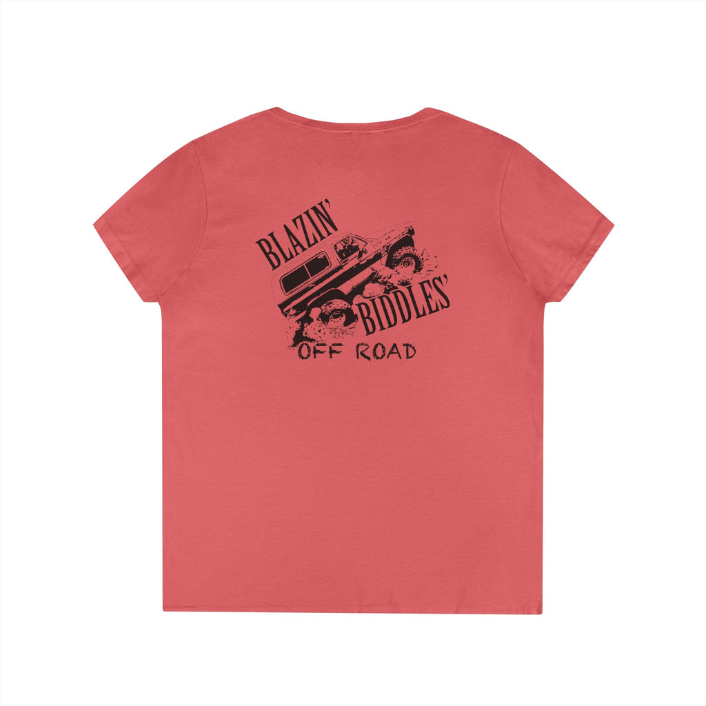 Blazin’ Biddles Off-Road LOGO Ladies V-Neck T-Shirt