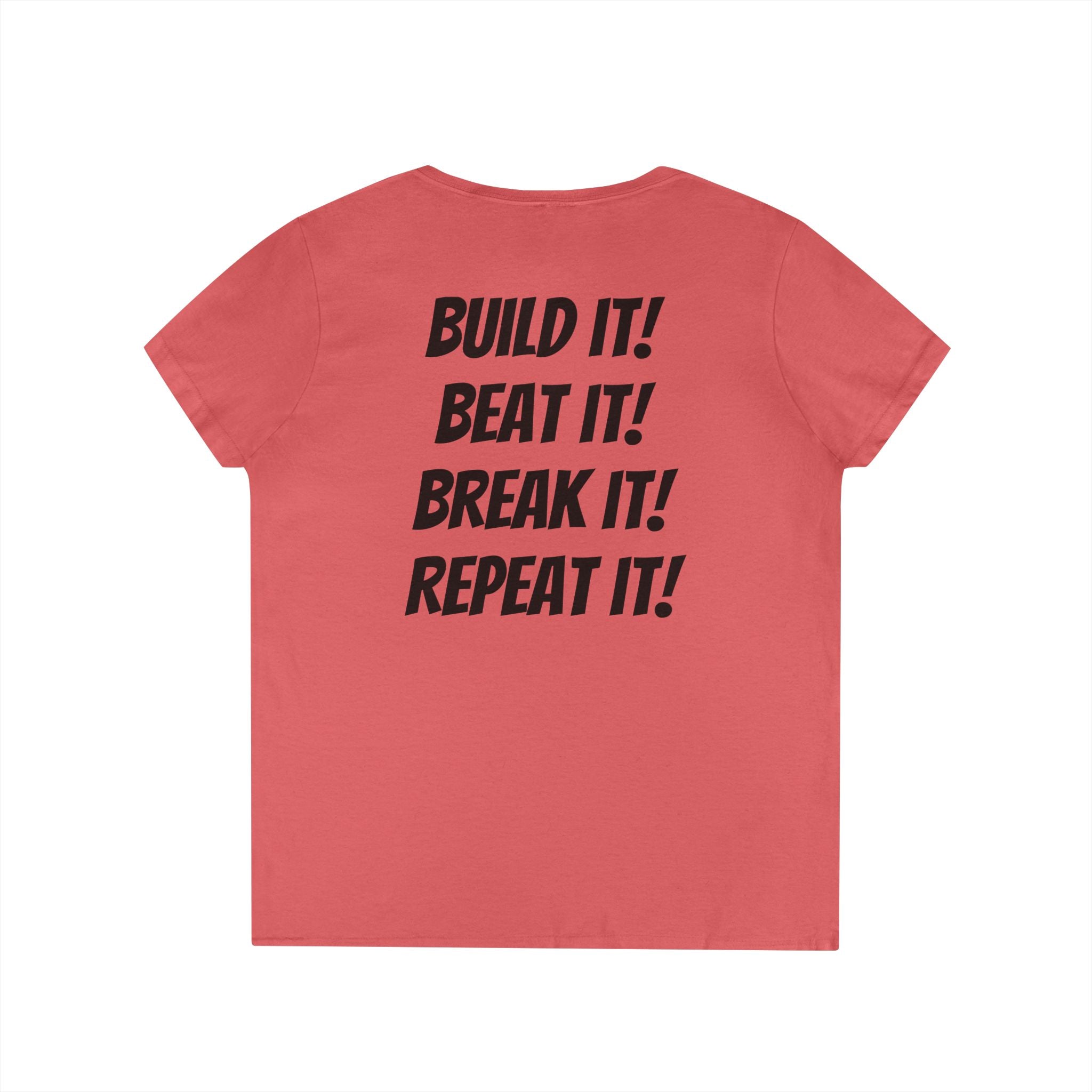 Blazin’ Biddles Off-Road “Build, Beat, Break, Repeat” Ladies V-Neck T-Shirt