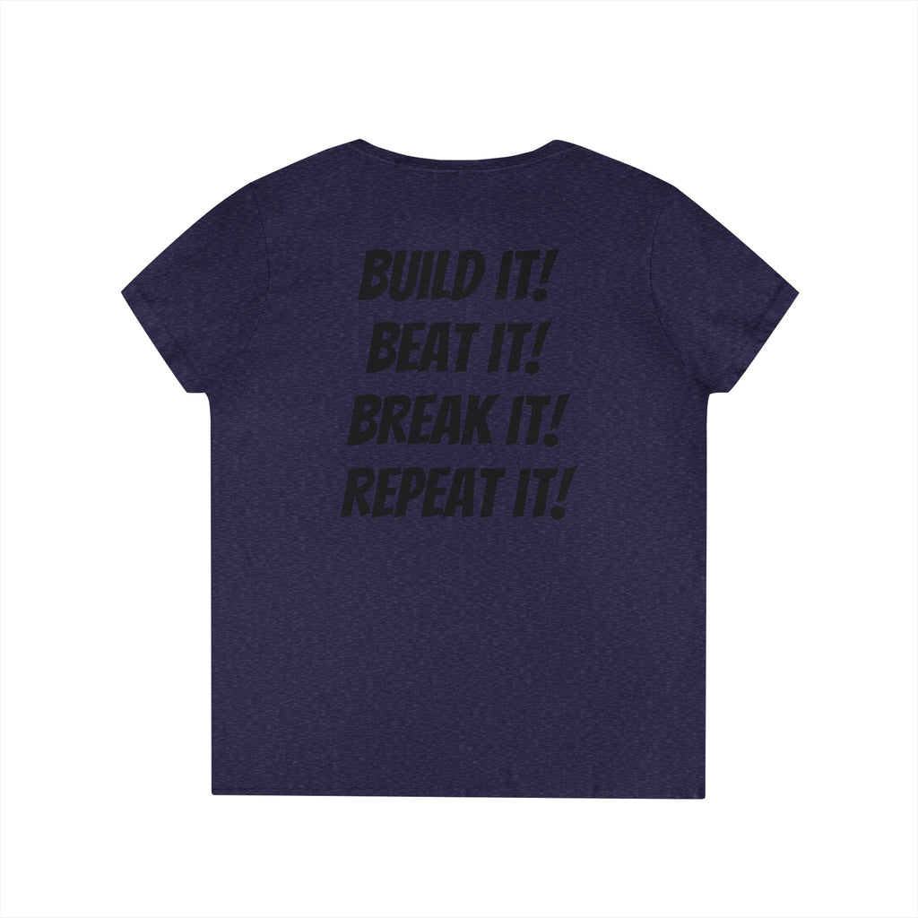 Blazin’ Biddles Off-Road “Build, Beat, Break, Repeat” Ladies V-Neck T-Shirt