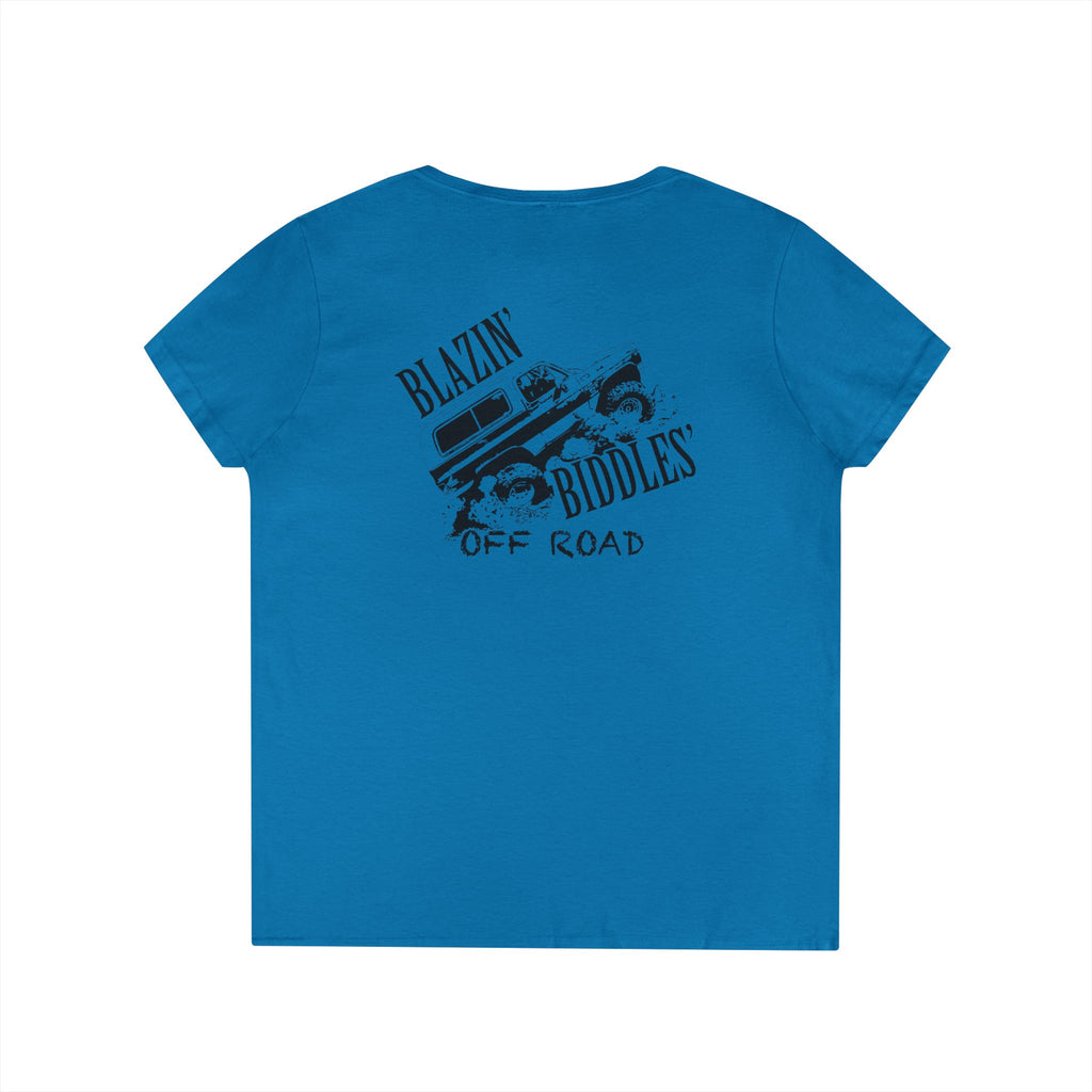 Blazin’ Biddles Off-Road LOGO Ladies V-Neck T-Shirt