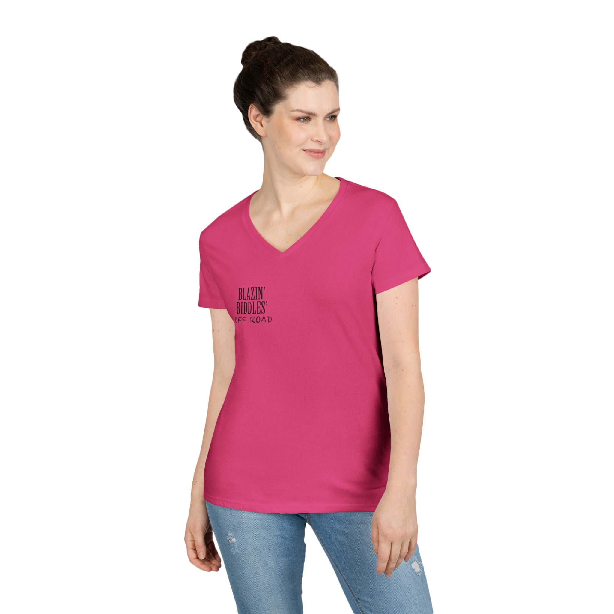 Blazin’ Biddles Off-Road LOGO Ladies V-Neck T-Shirt