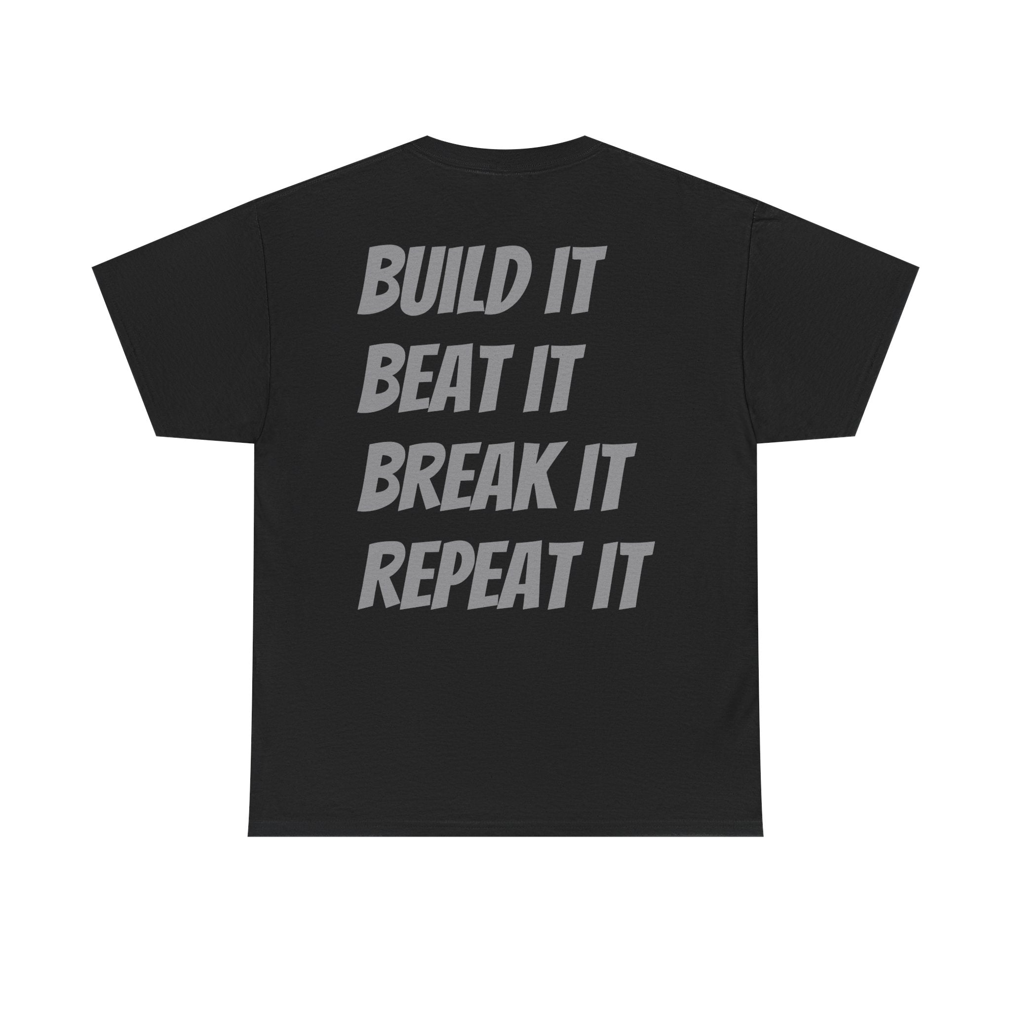 Blazin’ Biddles Off-Road “Build, Beat, Break, Repeat” DARK Motivational Tee – Unisex Heavy Cotton