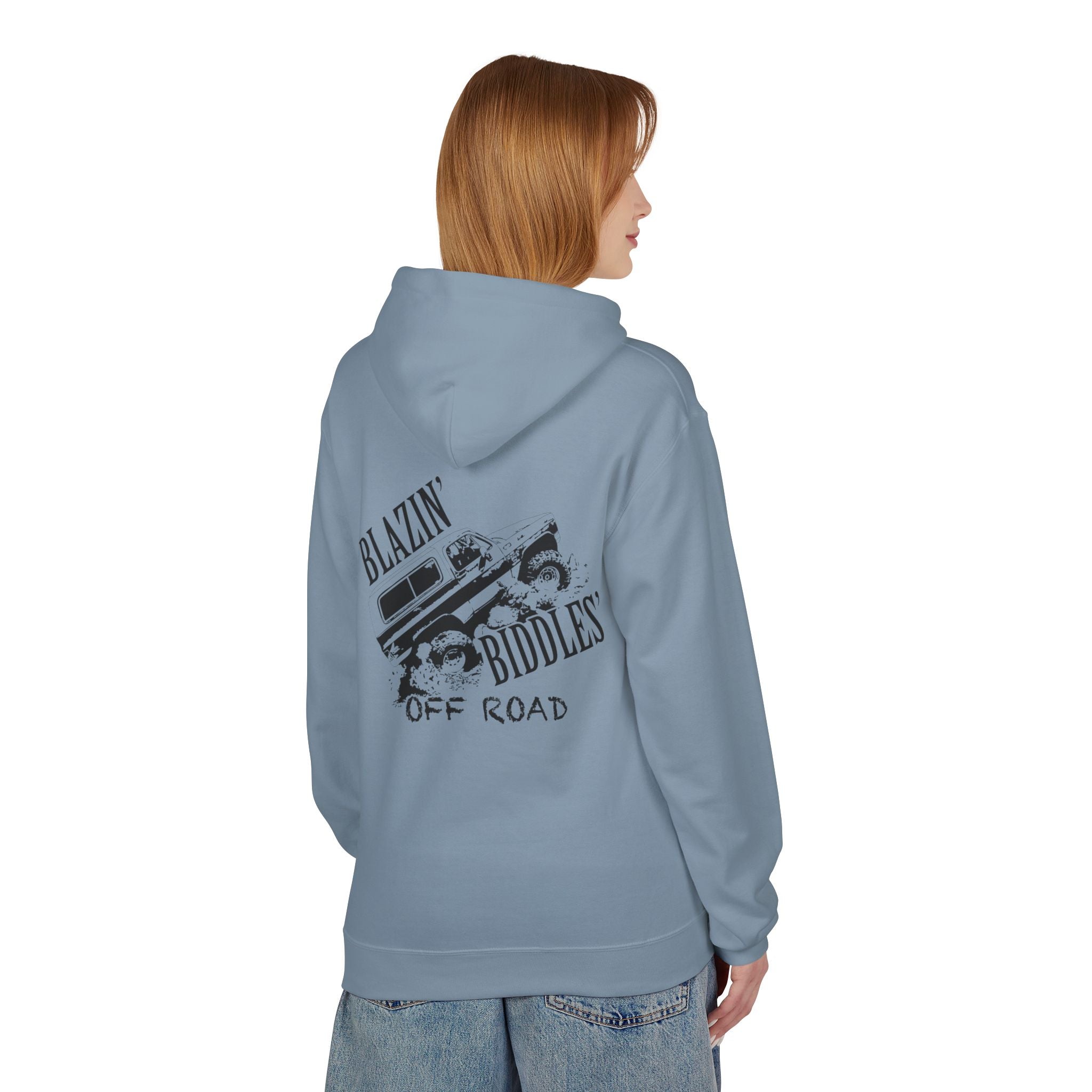Blazin’ Biddles Off-Road Adventure Fleece Hoodie – Unisex Trail-Ready Warmth