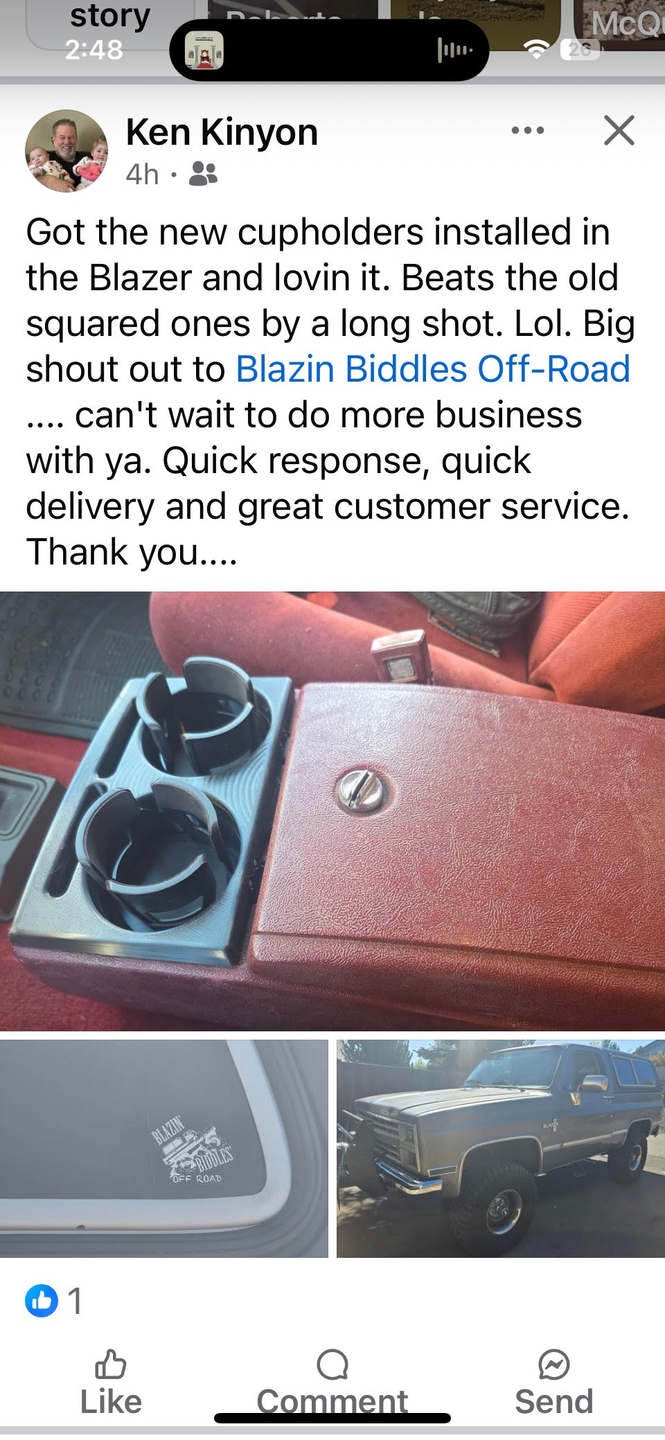 Adjustable Cup Holder Assembly – 1981-1991 Chevy K5 Blazer, GMC Jimmy & Suburban | Blazin’ Biddles Off-Road