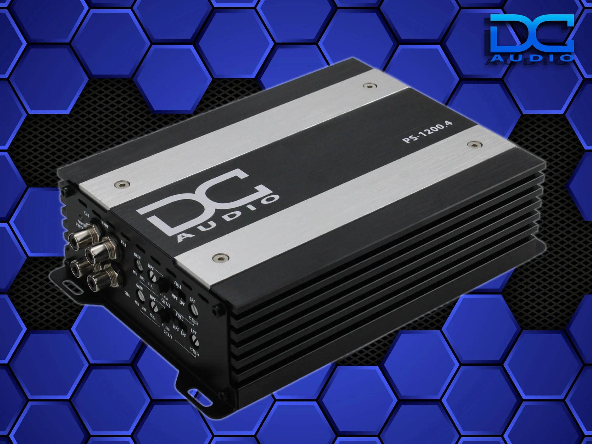 DC Audio PS1200x4 – Mini 4-Channel Amplifier | Compact High-Power Amp for Door Speakers
