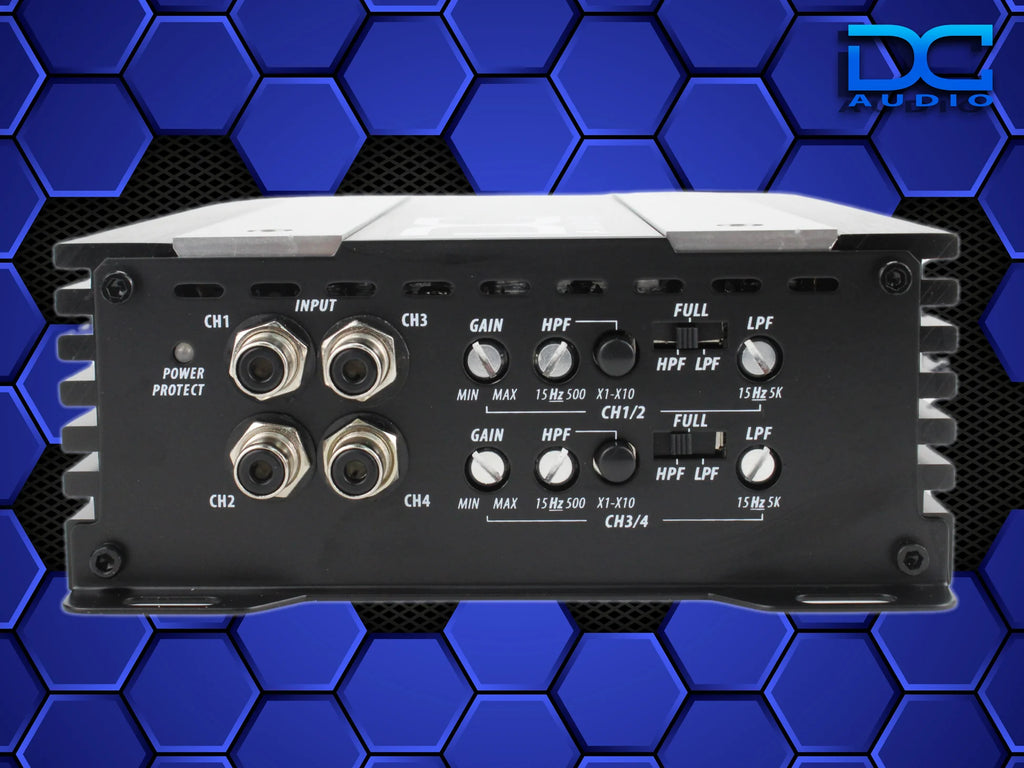 DC Audio PS1200x4 – Mini 4-Channel Amplifier | Compact High-Power Amp for Door Speakers
